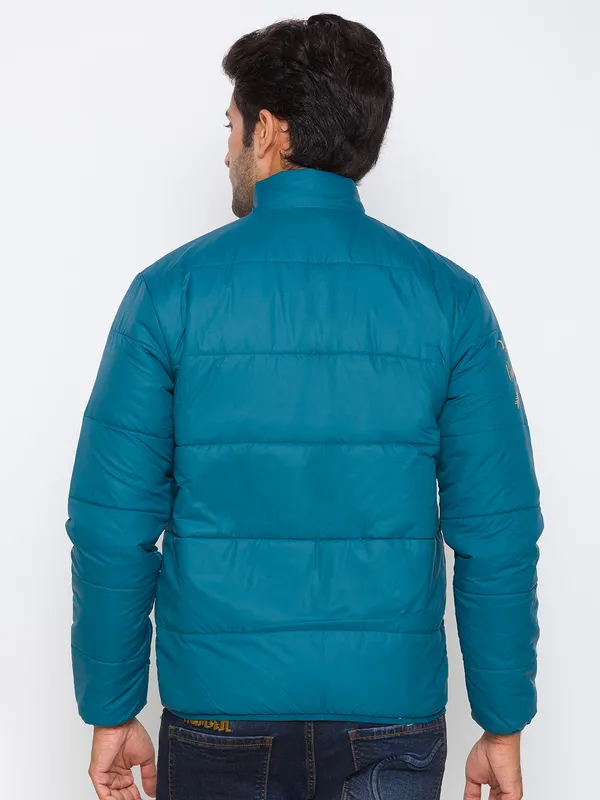 Being Human Regular Fit Men Collared Jackets-Petrol