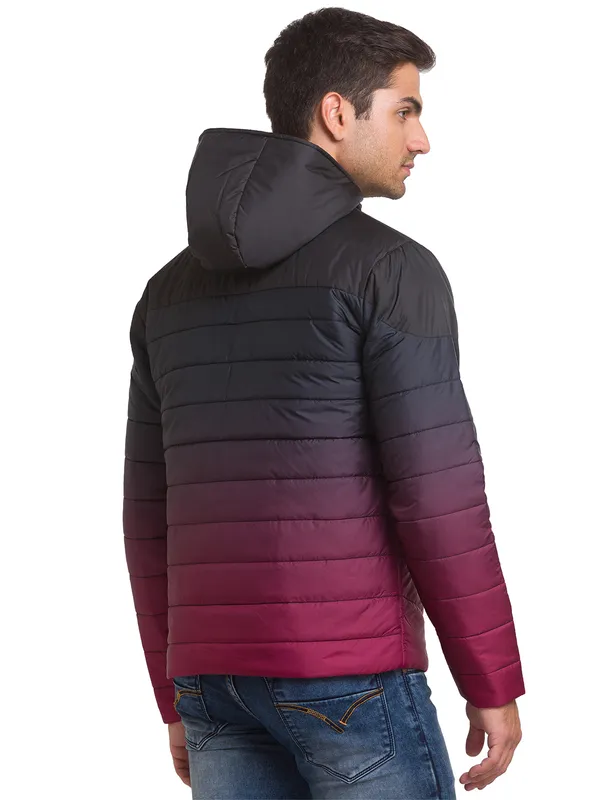 Being Human Clothing Men Regular Fit Collared Jackets-Black/Wine