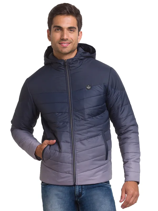 Being Human Clothing Men Regular Fit Collared Jackets-Navy/Grey
