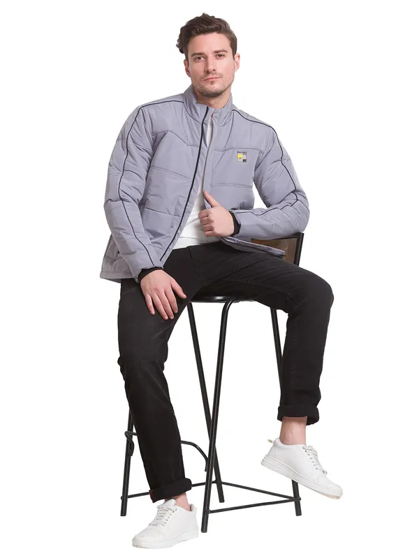 Being Human Clothing Men Regular Fit Collared Jackets-Grey
