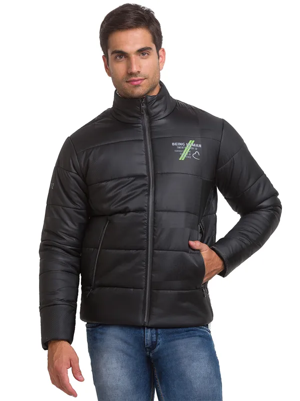 Being Human Regular Fit Men Collared Jackets-Black