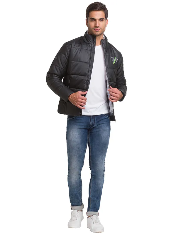 Being Human Regular Fit Men Collared Jackets-Black