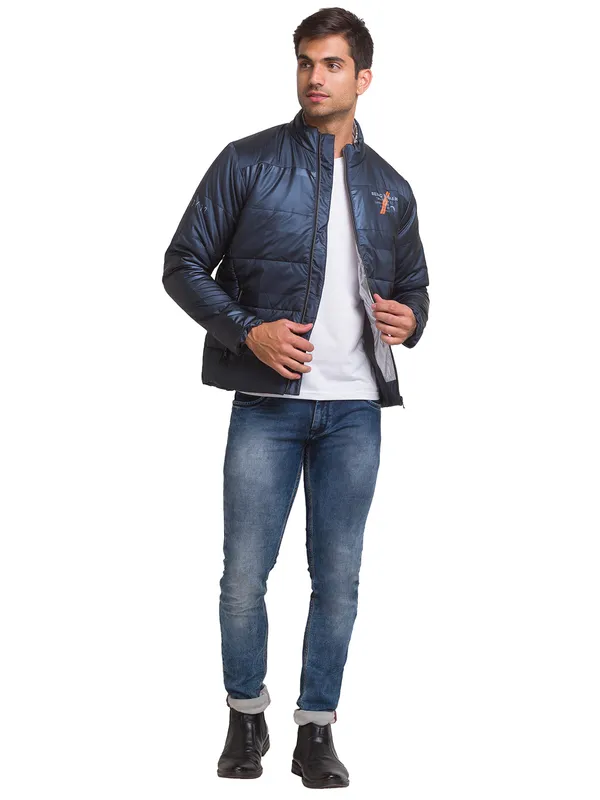 Being Human Regular Fit Men Collared Jackets-Navy