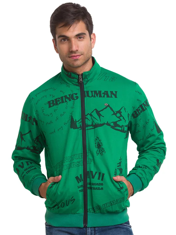 Being Human Regular Fit Men Collared Jackets-Black