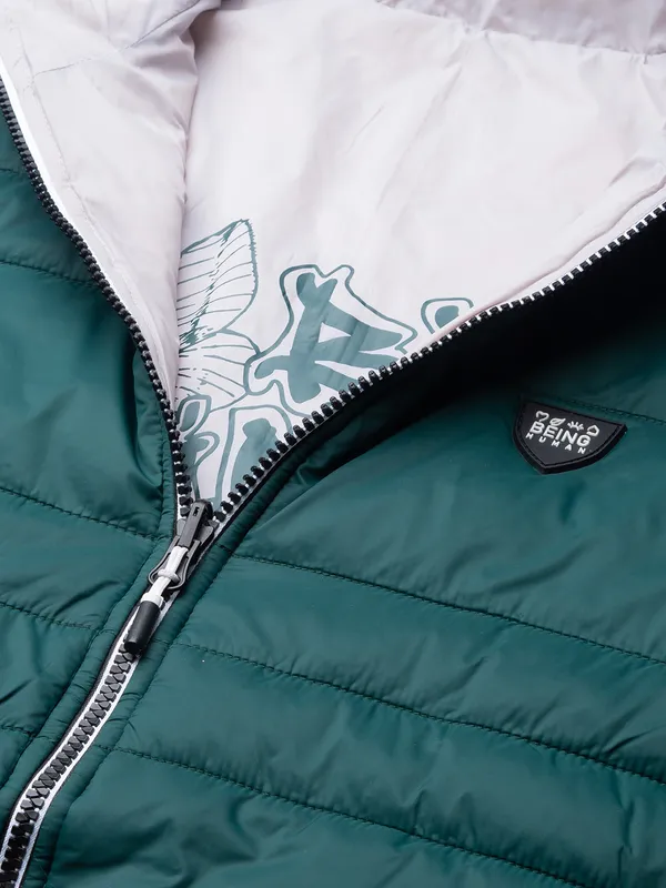 Being Human Regular Fit Men Collared Jackets-Bottle Green