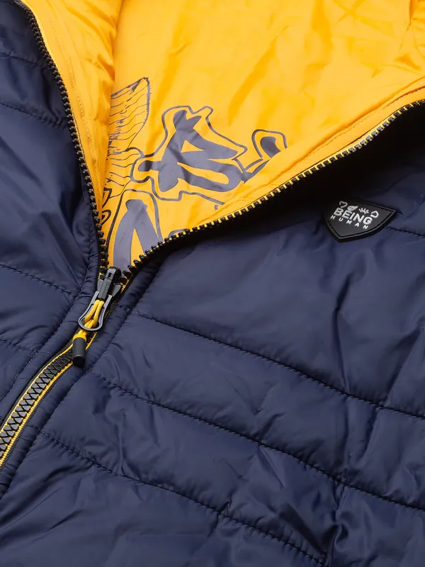 Being Human Regular Fit Men Collared Jackets-Navy