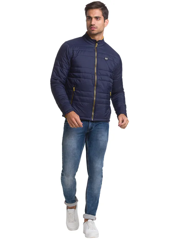 Being Human Regular Fit Men Collared Jackets-Navy