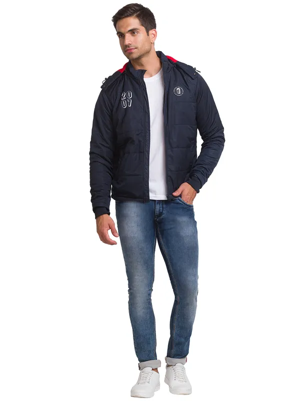 Being Human Clothing Men Regular Fit Collared Jackets-Navy