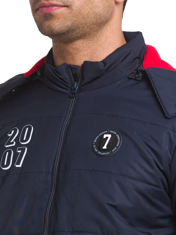 Being Human Clothing Men Regular Fit Collared Jackets-Navy