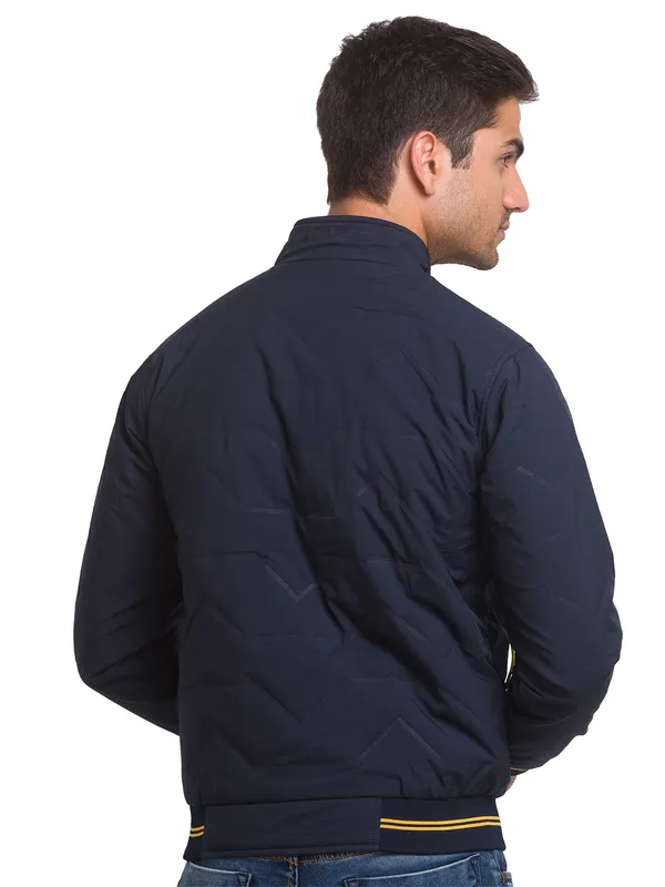 Being Human Clothing Men Regular Fit Collared Jackets-Navy