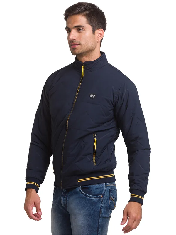 Being Human Clothing Men Regular Fit Collared Jackets-Navy