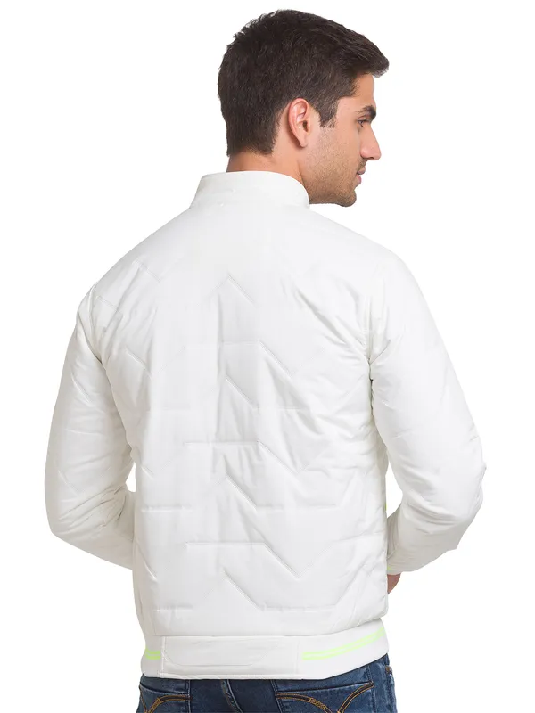 Being Human Clothing Men Regular Fit Collared Jackets-White