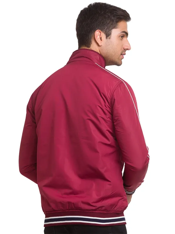 Being Human Regular Fit Men Collared Jackets-Beet Red