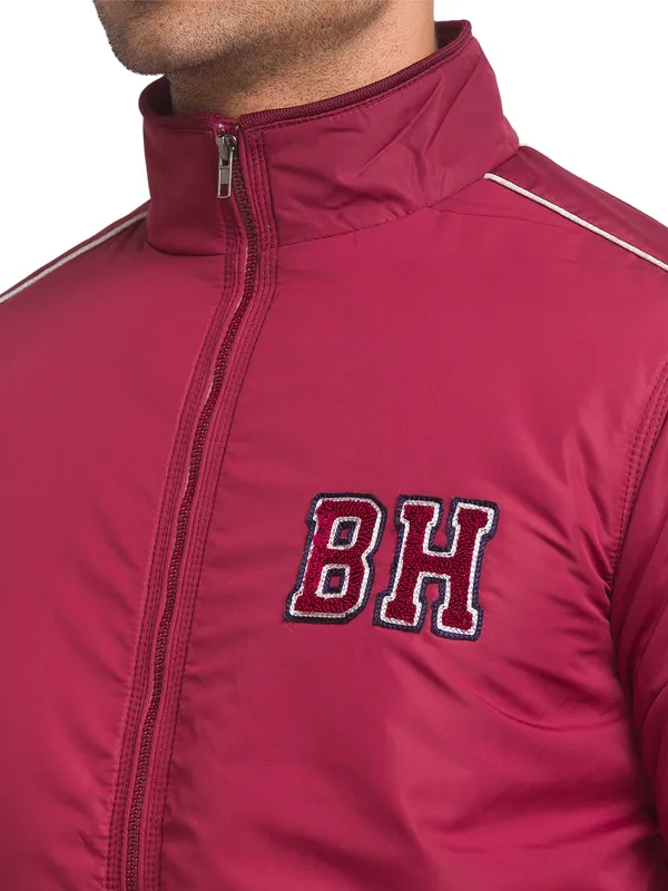 Being Human Regular Fit Men Collared Jackets-Beet Red