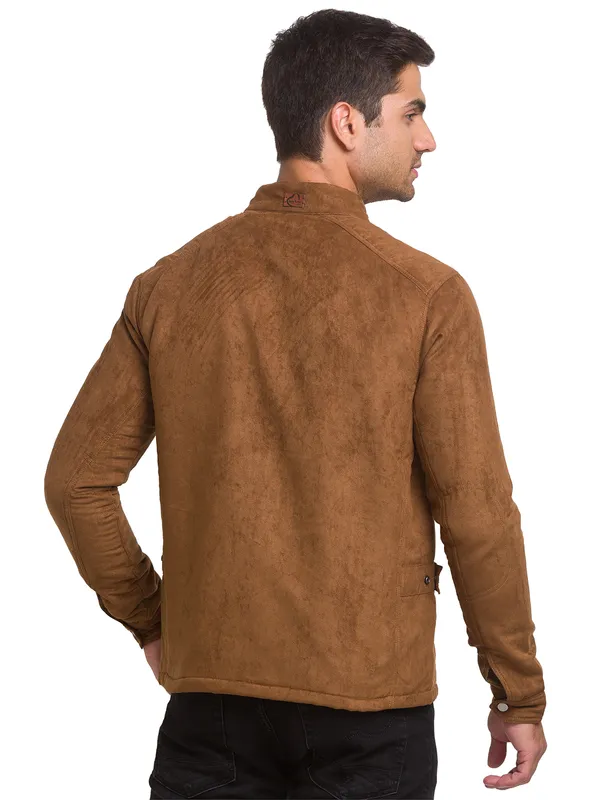 Being Human Regular Fit Men Collared Jackets-Brown