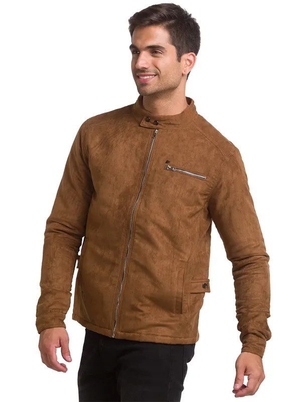 Being Human Regular Fit Men Collared Jackets-Brown