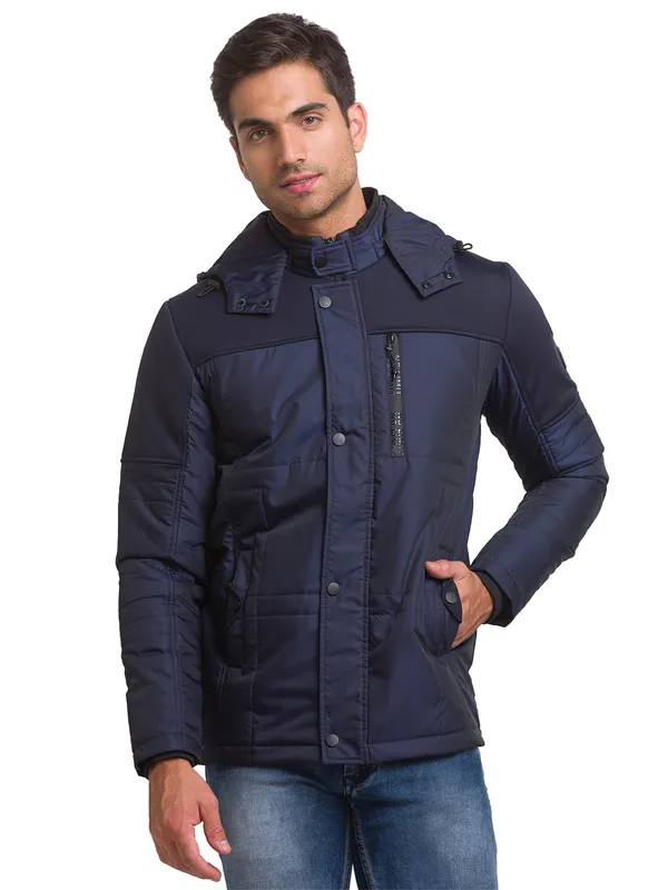 Being Human Clothing Men Regular Fit Collared Jackets-Navy