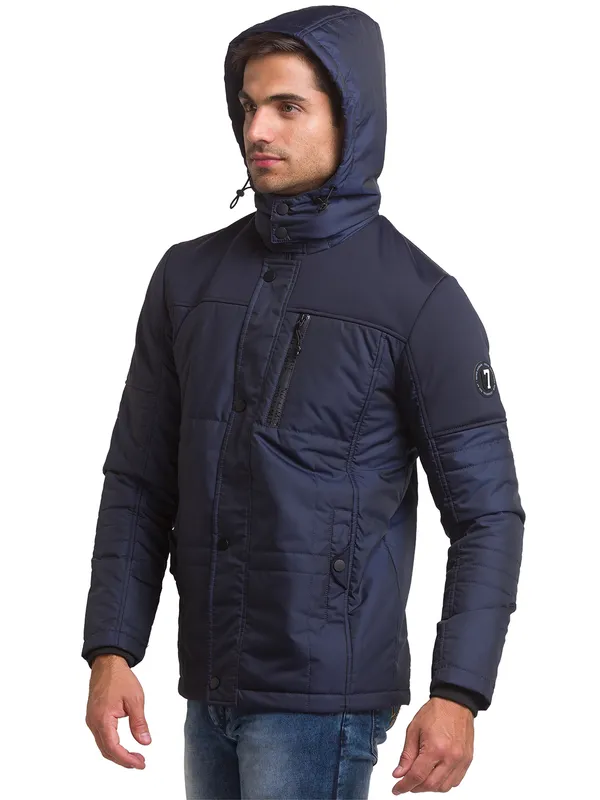 Being Human Clothing Men Regular Fit Collared Jackets-Navy