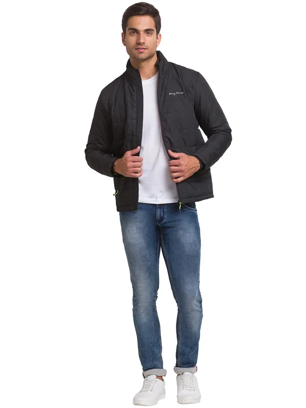 Being Human Regular Fit Men Collared Jackets-Black