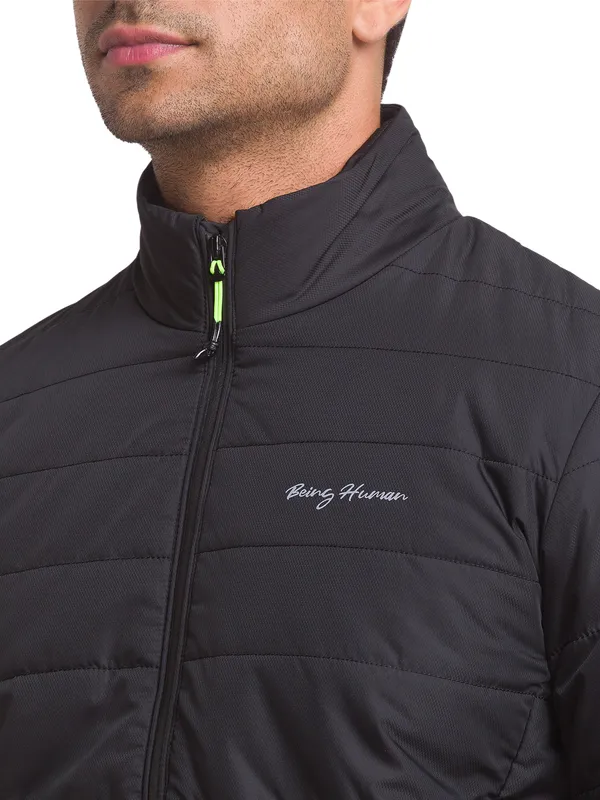 Being Human Regular Fit Men Collared Jackets-Black