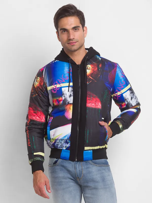 Being Human Regular Fit Men Collared Jackets-Black