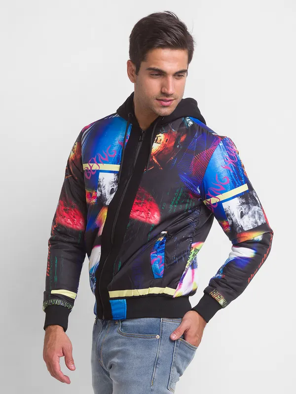 Being Human Regular Fit Men Collared Jackets-Black