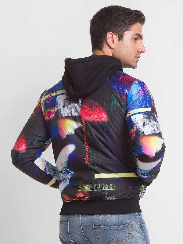 Being Human Regular Fit Men Collared Jackets-Black