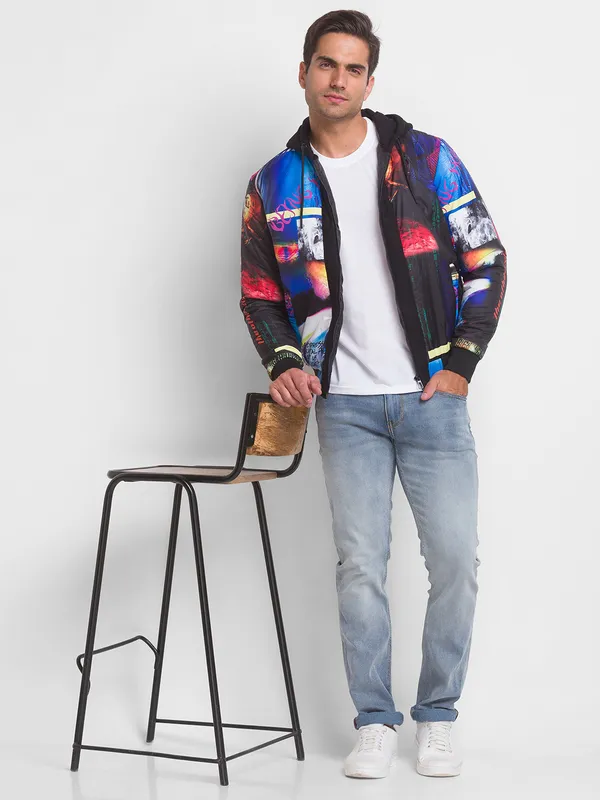 Being Human Regular Fit Men Collared Jackets-Black