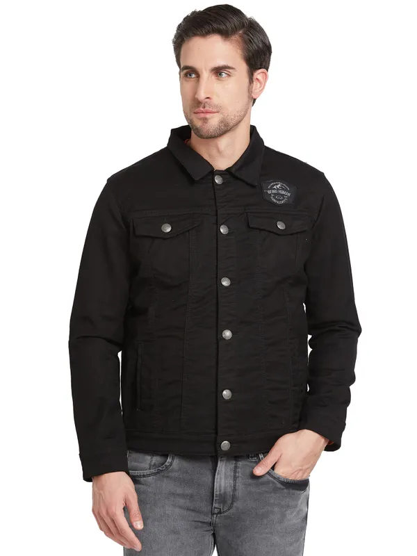 Being Human Regular Fit Men Collared Jackets-Black