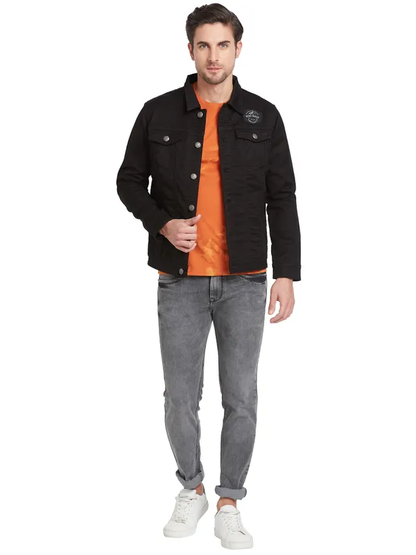 Being Human Regular Fit Men Collared Jackets-Black