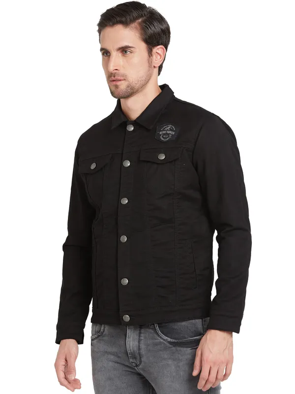 Being Human Regular Fit Men Collared Jackets-Black
