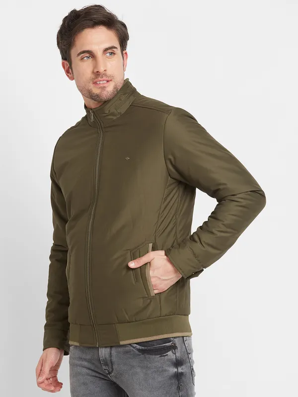 Being Human Regular Fit Men Collared Jackets-Army