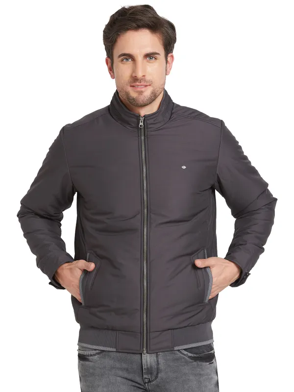 Being Human Regular Fit Men Collared Jackets-Graphite