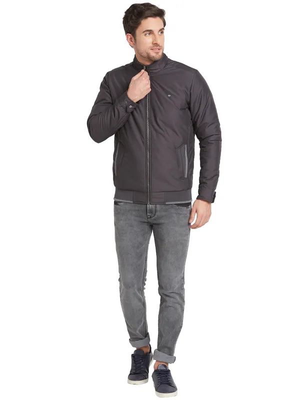 Being Human Regular Fit Men Collared Jackets-Graphite