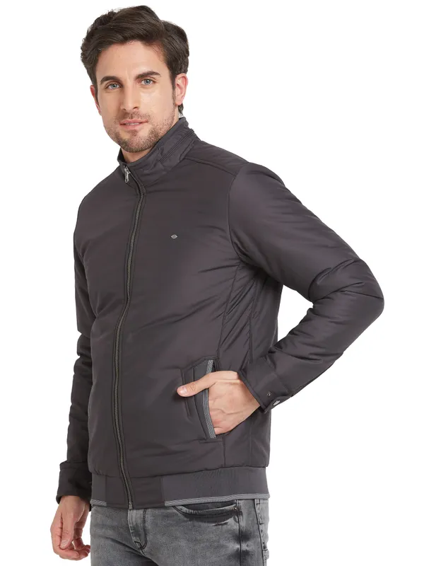 Being Human Regular Fit Men Collared Jackets-Graphite