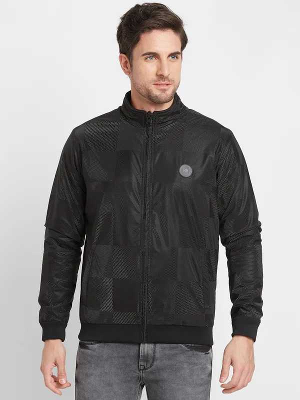 Being Human Clothing Men Regular Fit Collared Jackets-Black
