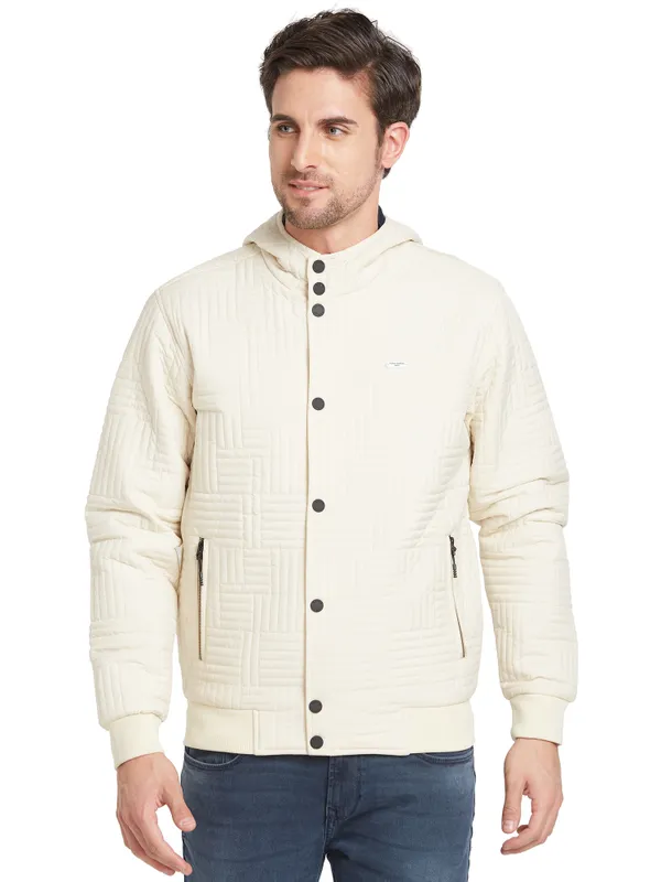 Being Human Clothing Men Regular Fit Collared Jackets-Cream