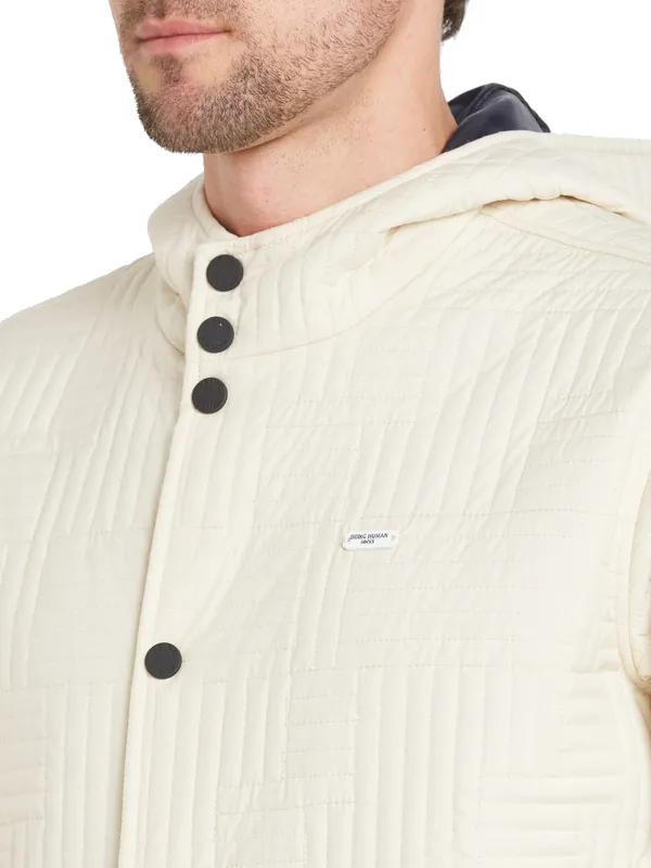 Being Human Clothing Men Regular Fit Collared Jackets-Cream