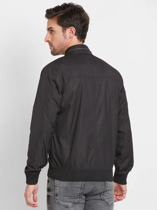 Being Human Clothing Men Regular Fit Collared Jackets-Black