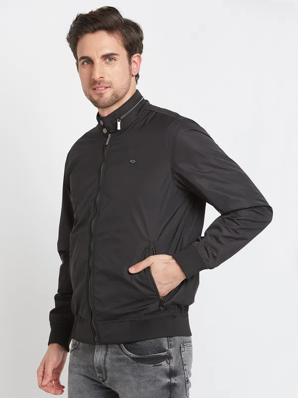 Being Human Clothing Men Regular Fit Collared Jackets-Black