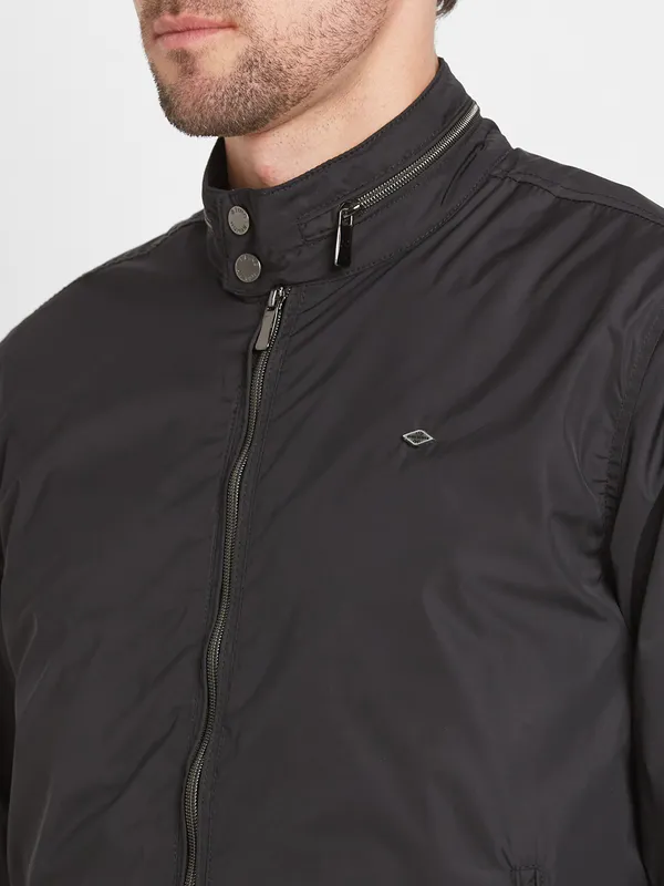 Being Human Clothing Men Regular Fit Collared Jackets-Black