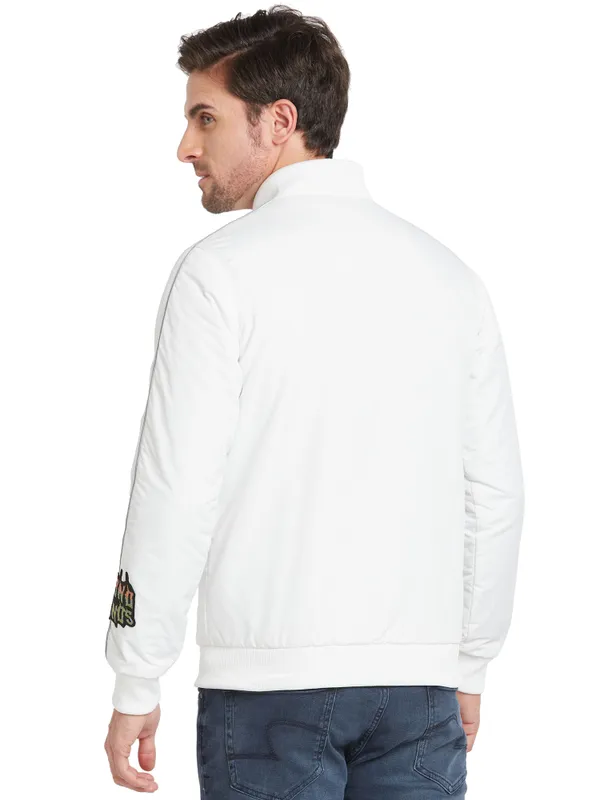 Being Human Clothing Men Regular Fit Collared Jackets-White
