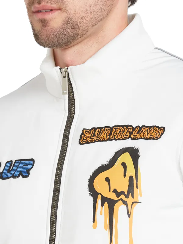 Being Human Clothing Men Regular Fit Collared Jackets-White