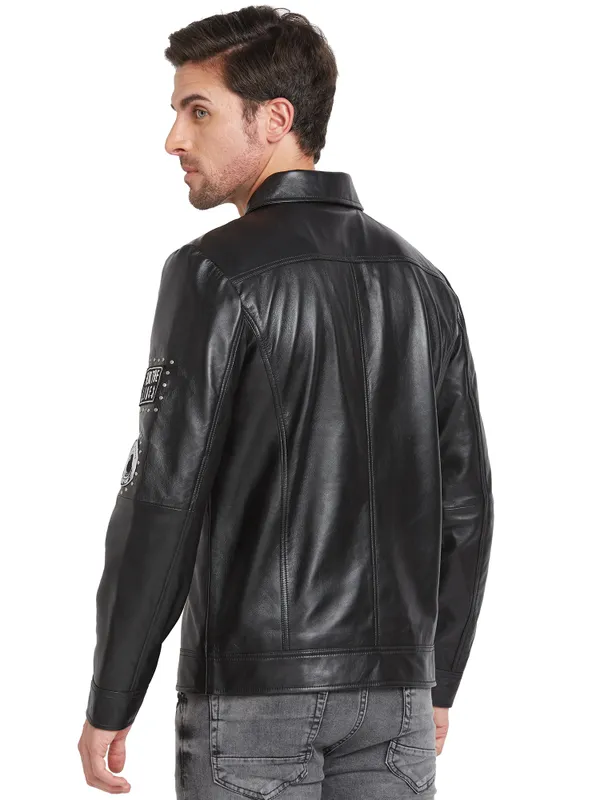 Being Human Clothing Men Regular Fit Collared Jackets-Black