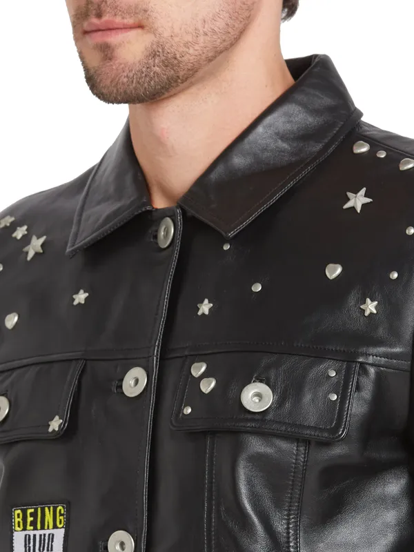 Being Human Clothing Men Regular Fit Collared Jackets-Black