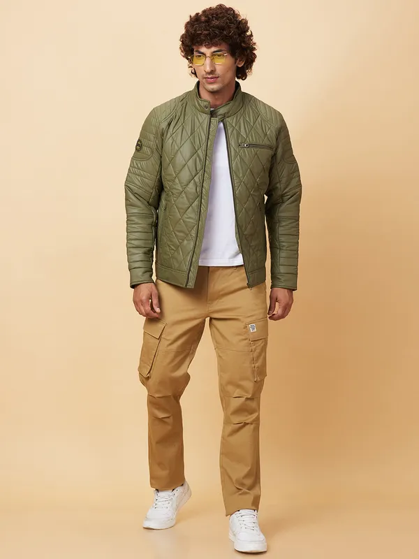 Clothing Mens Khaki Quilted Jacket Clothing Khaki Quilted Jacket