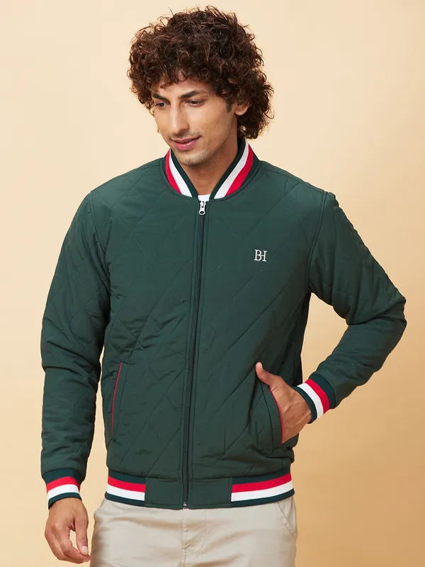 Being Human Mens-Top Jackets Bottle Green