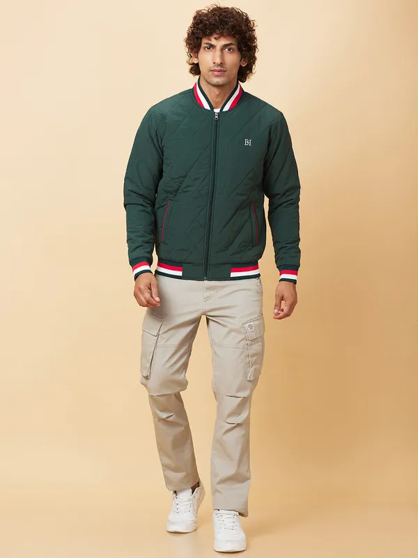 Being Human Mens-Top Jackets Bottle Green
