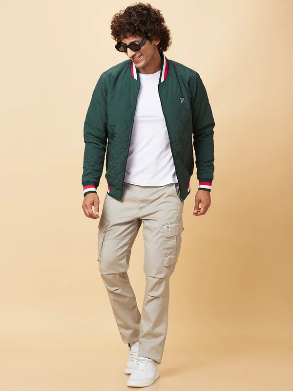 Being Human Mens-Top Jackets Bottle Green
