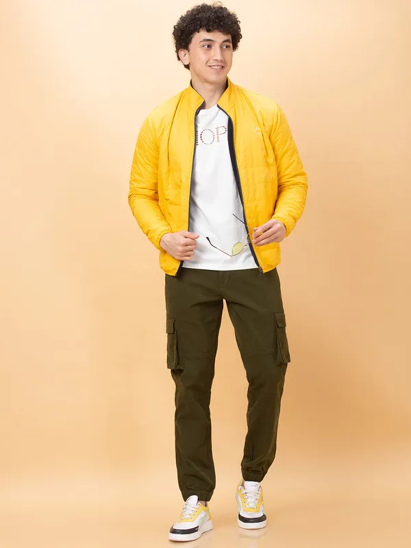 Being Human Clothing Mens-Top Jackets Cream Gold